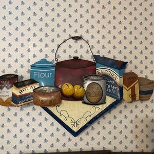 Vintage tins wall hanging